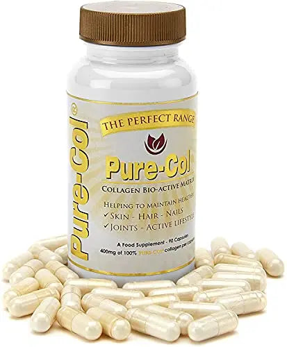 Pure-COL Collagen 90 Capsules 400mg Bio-Active Matrix High Strength Collagen Tablets The Perfect Range Au supplements