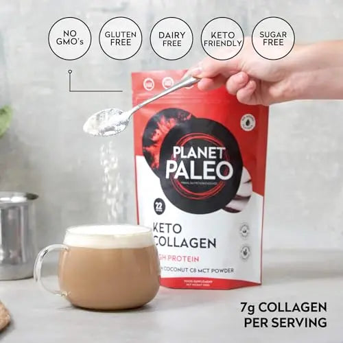 Planet Paleo Keto Collagen Powder (220g, 22 Servings) - Grass-Fed, High Protein Planet Paleo Au supplements