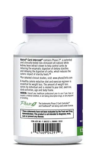 Natrol Carb Intercept with Phase 2 Carb Controller Capsules, White Kidney Bean Extract Natrol Au supplements