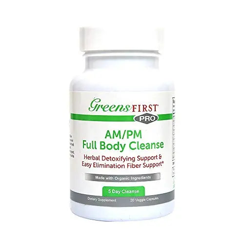 Greens First Full Body AM/PM Cleanse, 20 Veggie Capsules – Supplement for Natural Detox Greens First Au supplements