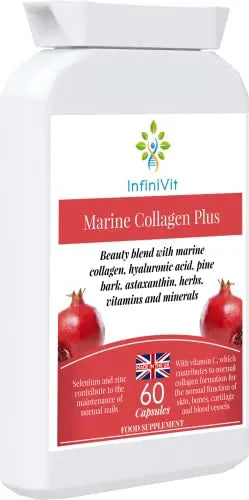 InfiniVit Marine Collagen Plus Blend Capsules - Hair Growth Enhancer with Enriched Vitamin C and Vitamin E InfiniVit Au supplements
