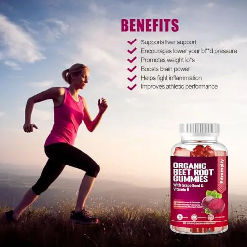 Organic Beet Root Gummies 1500mg for Men Women Beet Root for Athletic, Performance Edmmyliy Au supplements