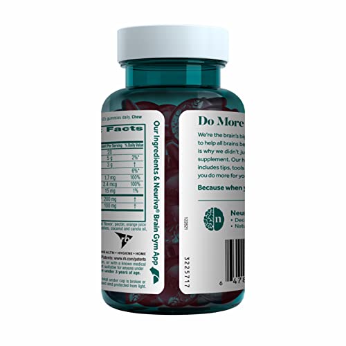 NEURIVA Plus Decaffeinated Nootropic Brain Supplement for Memory, Focus & Concentration & Cognitive Function, Clinically Tested NeuroFactor, Phosphatidylserine, Vitamins B6 B12,50ct Strawberry Gummies NEURIVA Au supplements