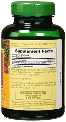 Puritan's Pride Triple Strength Acai 3000 MG, 120 Count Puritan's Pride Au supplements
