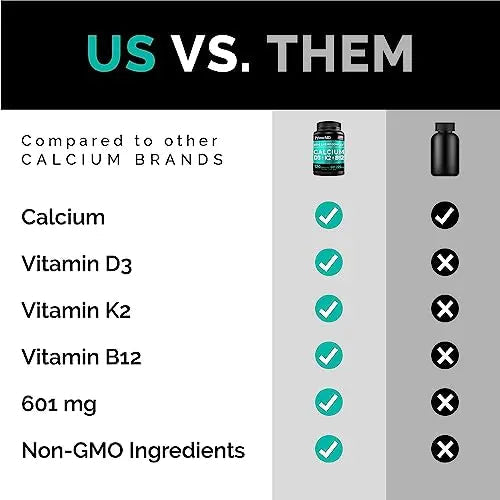 Calcium 600mg, Vitamin D3 K2 B12 Supplement - For Heart, Bone & Immune Support PrimeMD Au supplements