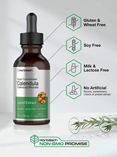 Calendula Extract Tincture | 2 fl oz | Vegetarian, Non-GMO, Gluten Free Liquid Supplement Horbäach Au supplements