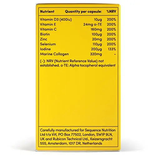 VITL Hair, Skin & Nails + Collagen, A dose of Classic Complexion Heroes Such as Collagen, Vitamin E, Biotin and Zinc | 30 Capsules VITL Au supplements
