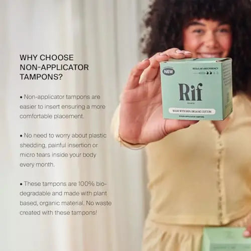 Rif Care Organic Cotton Non Applicator Tampons Regular Absorbency 18 Count Rif care Au supplements