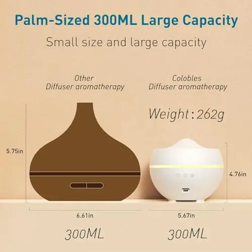 Essential Oil Diffuser, 300ML Quiet Premium Humidifier, Natural Home Fragrance Aroma Diffuser Colobles Au supplements