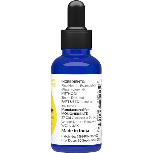 Pine Needle Essential Oil 15 ml - 0.5 oz - Pure & Natural - with Pipette Dropper MONOHERB Au supplements
