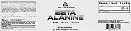 Core Nutritionals Beta Alanine, Daily Muscle Building and Recovery Supplement, 3.2 Grams Core Nutritionals Au supplements