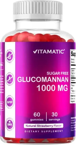 Vitamatic Sugar Free Glucomannan Gummies (Amorphophallus Konjac Root) - 1000mg per Vitamatic Au supplements
