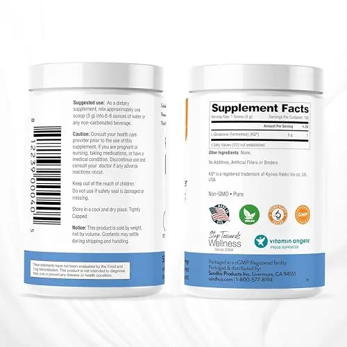Sandhu's L-Glutamine - 100 Servings -Made in USA -500 Gram- Non-GMO- Amino Sandhu's Au supplements