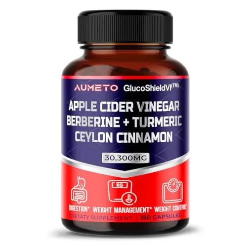 Apple Cider Vinegar 9000mg Berberin 6000mg Ceylon Cinnamon 9000mg Turmeric 6000mg AUMETO Au supplements