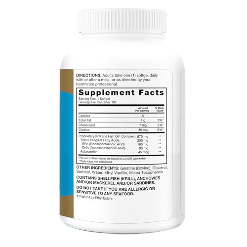 Qunol Advanced Omega 3 Krill and Fish Oil Complex, 10x Better Bioavailability, One Pill Dose, 250mg EPA & DHA
