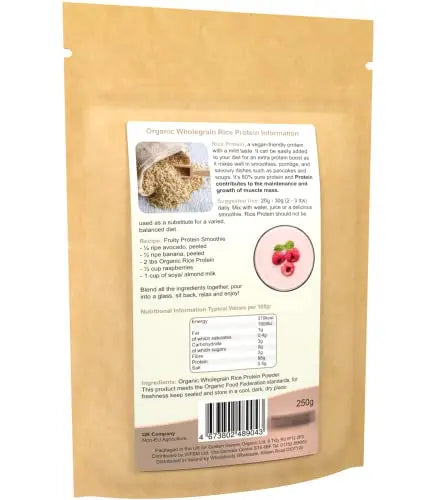 Golden Greens Organic Rice Protein Powder 250 g Golden Greens Au supplements