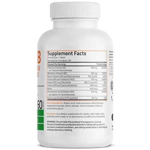 Bronson Vitamin B 100 Complex High Potency Sustained Release (Vitamin B1, B2, B3, B6) Bronson Au supplements