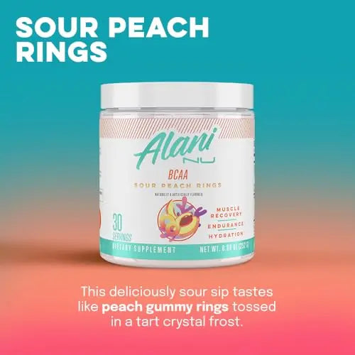 Alani Nu Island Crush Pre Workout and BCAA Sour Peach Rings Post Workout Powder Alani Nu Au supplements