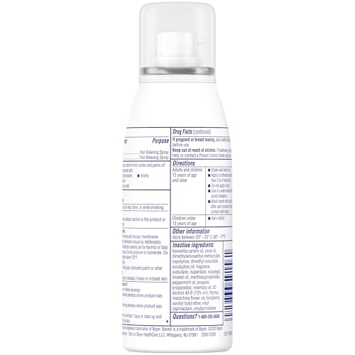 AleveX Pain Relieving Spray, Fast Acting & Fast Drying for Targeted Pain Relief, 3.2 oz Spray Aleve Au supplements