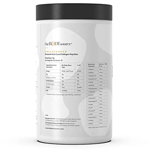 The Body Source Premium Hydrolysed Collagen Powder – 400g Unflavoured Bovine Collagen The Body Source Au supplements