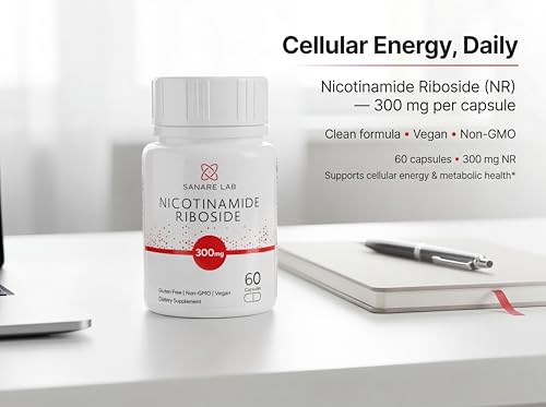 Sanare Lab NAD+ Supplement with Nicotinamide Riboside (NR) 300 mg | Cellular Energy & Metabolism Support | 60 Capsules Sanare Lab Au supplements