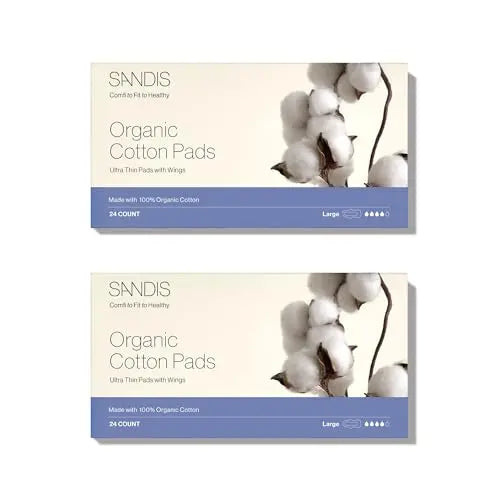 SANDIS Feminine Pad for Women - Large 48 Count 100% Organic Cotton Ultra Thin with Wings SANDIS Au supplements
