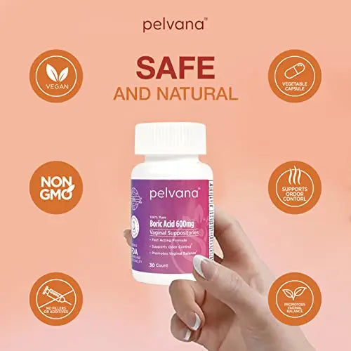Pelvana Boric Acid Suppositories for Women 30 - for Vaginal pH Balance, Odor Control, Itching, & Discharge Pelvana Au supplements