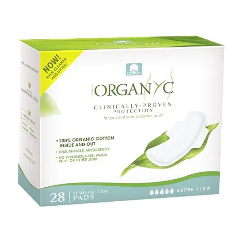 Organyc New and Improved 100% Certified Organic Cotton Overnight Feminine Pads Organyc Au supplements