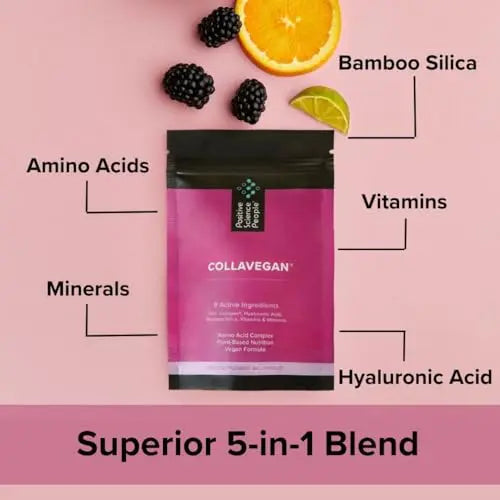Unique Vegan Collagen Supplement with 18 Amino Acids, Hyaluronic Acid, Bamboo Silica, Biotin, Vitamins Positive Science People Au supplements