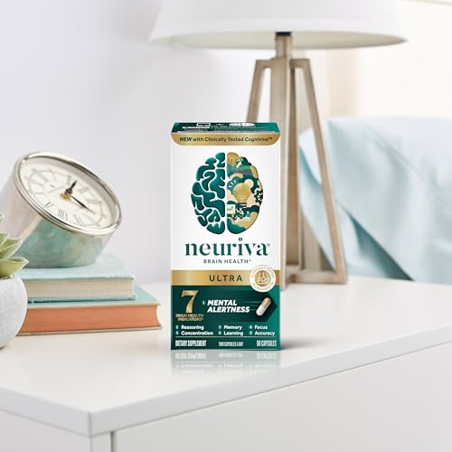 NEURIVA Ultra Decaffeinated Clinically Tested Supplement for Mental Alertness, Memory, Focus & Concentration, Cognivive, Neurofactor