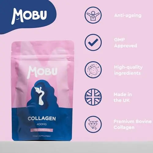 Hydrolysed Collagen 400mg 120 Capsules | Hair, Skin and Joint Health Supplement | Bovine Collagen for Women & Men MOBU Au supplements