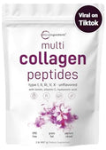 Multi Collagen Protein Powder, 2 Pounds – Type I,II,III,V,X with Biotin 10000mcg Micro Ingredients Au supplements