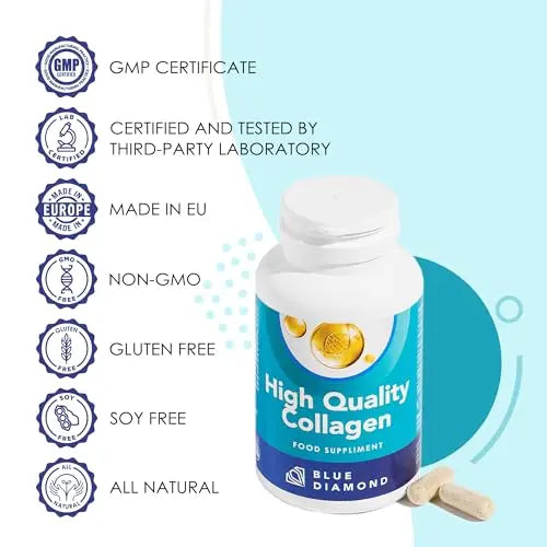 Premium 90 Marine Capsules - 530mg Natural Marine Collagen with Porcine & Bovine Collagen BLUE DIAMOND Au supplements