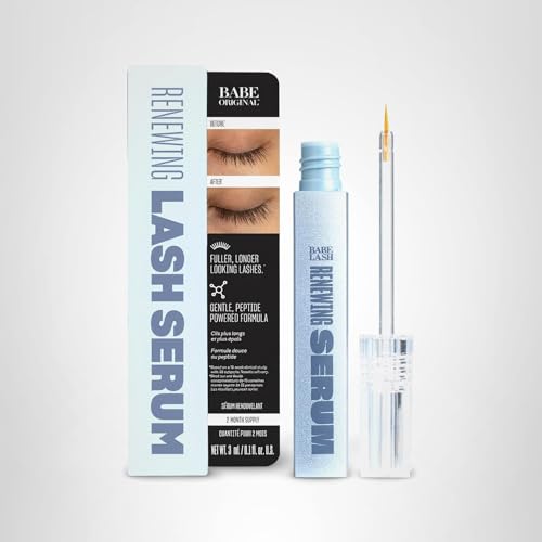 BABE ORIGINAL Renewing Lash Serum – Prostaglandin-Free, Peptide-Infused Gentle Lash Serum for Fuller, Longer-Looking Lashes, Lash Enhancing Treatment