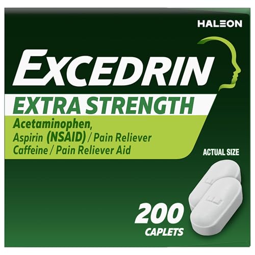 Excedrin Extra Strength Pain Relief Caplets for Headache Relief, Acetaminophen 250mg, Aspirin 250mg, Caffeine 65mg, Pain Reliever, 200 Count Excedrin Au supplements
