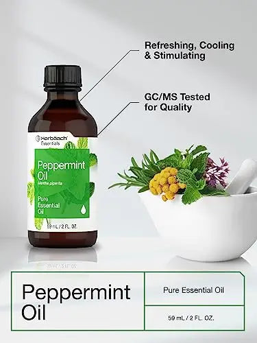 Horbaach Peppermint Oil | 2 fl oz | Pure Essential Spray | for Massage, Bath & Diffusers | Non-GMO Horbäach Au supplements