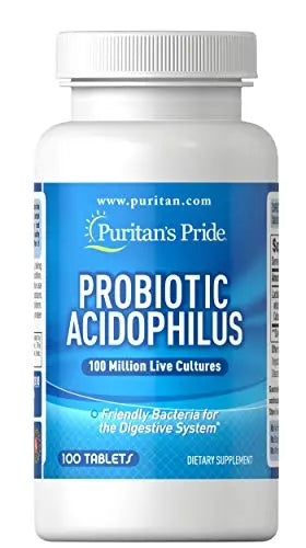 Puritan's Pride Probiotic Acidophilus Tablets, White, 100 Count Puritan's Pride Au supplements