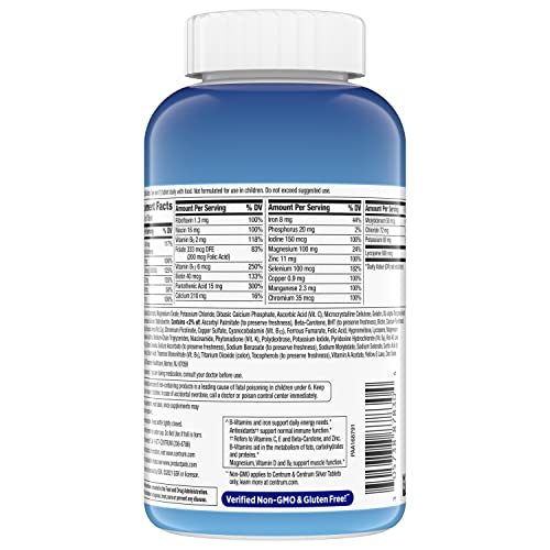 Centrum Multivitamin for Men, Multivitamin/Multimineral Supplement with Vitamin D3, B Vitamins and Antioxidants, Gluten Free