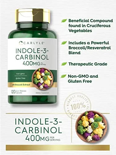 Carlyle Indole-3-Carbinol (I3C) 400mg | 120 Capsules | Advanced Formula Carlyle Au supplements