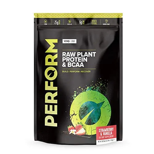 Vivo Life Perform Strawberry & Vanilla Flavour Vegan Protein Powder - BCAA Pea & Hemp Blend Vivo life Au supplements
