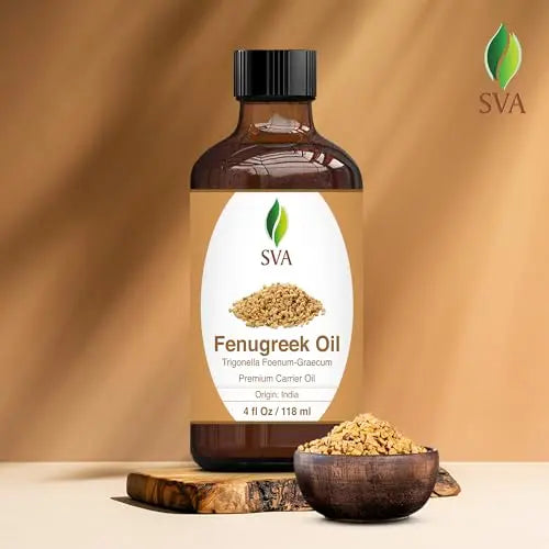 SVA Fenugreek Oil 4oz (118ml) Premium Carrier Oil with Dropper for Hair Care, Hair Oiling, Scalp Massage SVA ORGANICS Au supplements