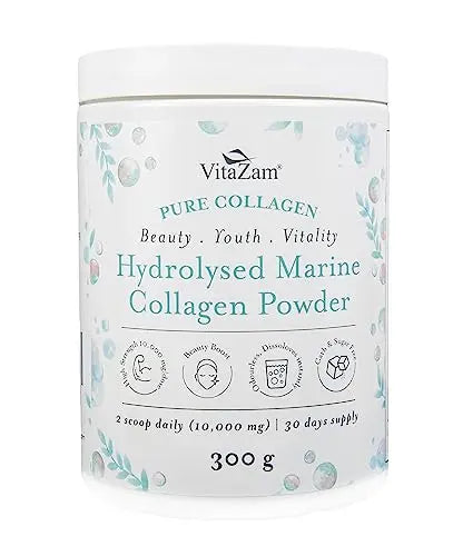 Vitazam Pure Marine Collagen Powder - 100% Hydrolysed Collagen Peptides for Hair Skin and Nails VitaZam Au supplements