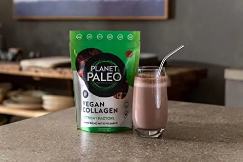 Planet Paleo Vegan Collagen (Chocolate, 255g) - Vegan Collagen Powder - High Protein Planet Paleo Au supplements