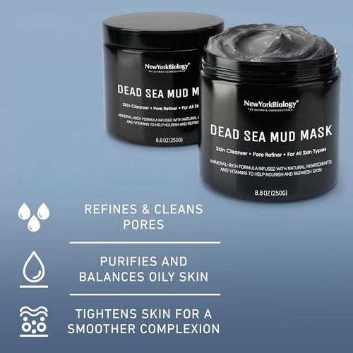 New York Biology Dead Sea Mud Mask for Face and Body | Spa Quality Pore Refiner for Oily Skin | Natural Skincare for Women & Men