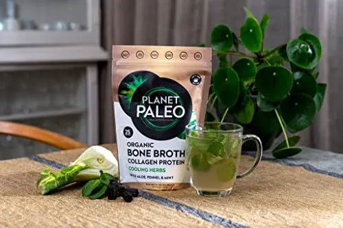 Planet Paleo Organic Bone Broth - Cooling Herbs (450g, 50 Servings) Organic, Grass Fed, High Protein Planet Paleo Au supplements