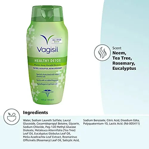 Vagisil Feminine Wash for Intimate Area Hygiene, Healthy Detox, All Over Body Wash Vagisil Au supplements