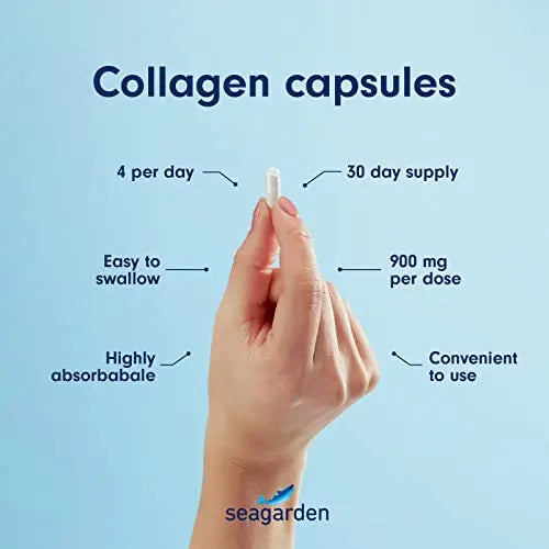 Seagarden Marine Collagen Capsules + Vitamin C | Collagen Peptides (Type I & III) SEAGARDEN Au supplements