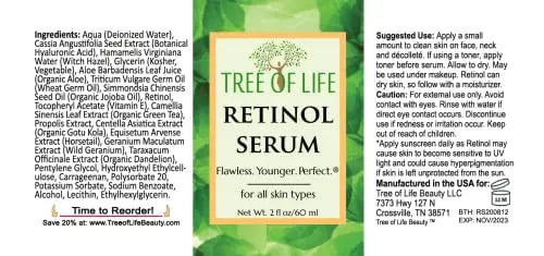 Tree of Life Retinol Serum for Face w/Hydrating Hyaluronic Acid for Wrinkle Soothing Tree of Life Beauty Au supplements