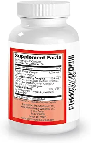 Apple Cider Vinegar Capsules - 100% Organic Apple Cider Vinegar Pills 1500 mg DOCTOR RECOMMENDED SUPPLEMENTS Au supplements