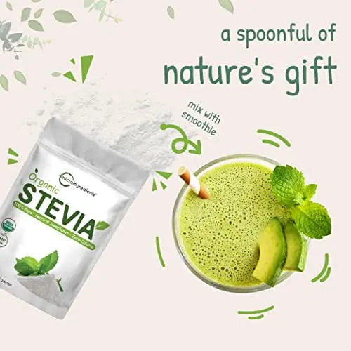 Pure Organic Stevia Powder, 4 Ounces, 706 Serving, Highest Grade Stevia Green Micro Ingredients Au supplements